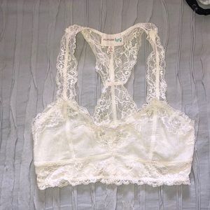 Cream lace bralette